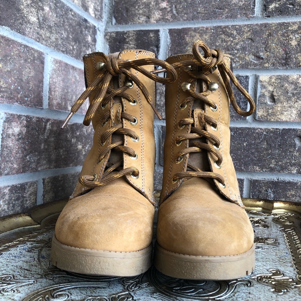 Flexi Brown Lace-Up Combat Boots